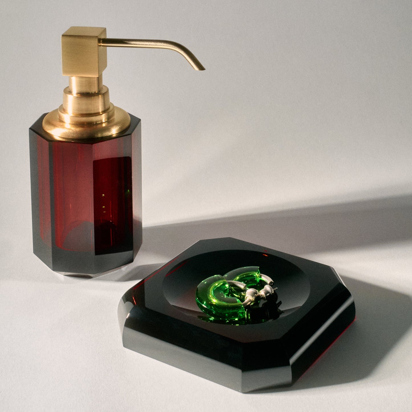 DW KR SSP 2 KRISTALL Soap dispenser - Burgundy / Gold Matte 24 Carat