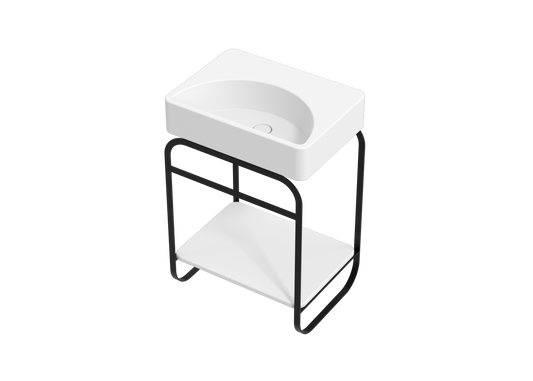 ALICE LUNARIS Frame comb. with ceramic top 24" - White Matte