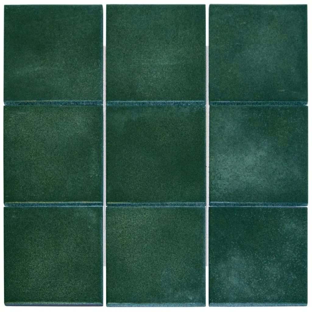 TMF Kasba Square Glazed Porcelain - Forrest Green Matte