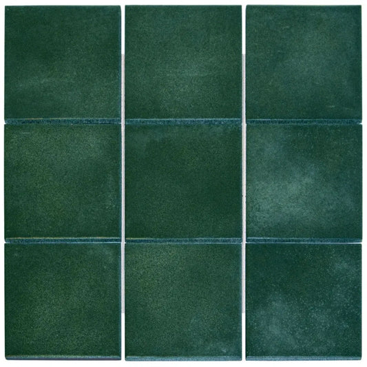 TMF Kasba Square Glazed Porcelain - Forrest Green Matte