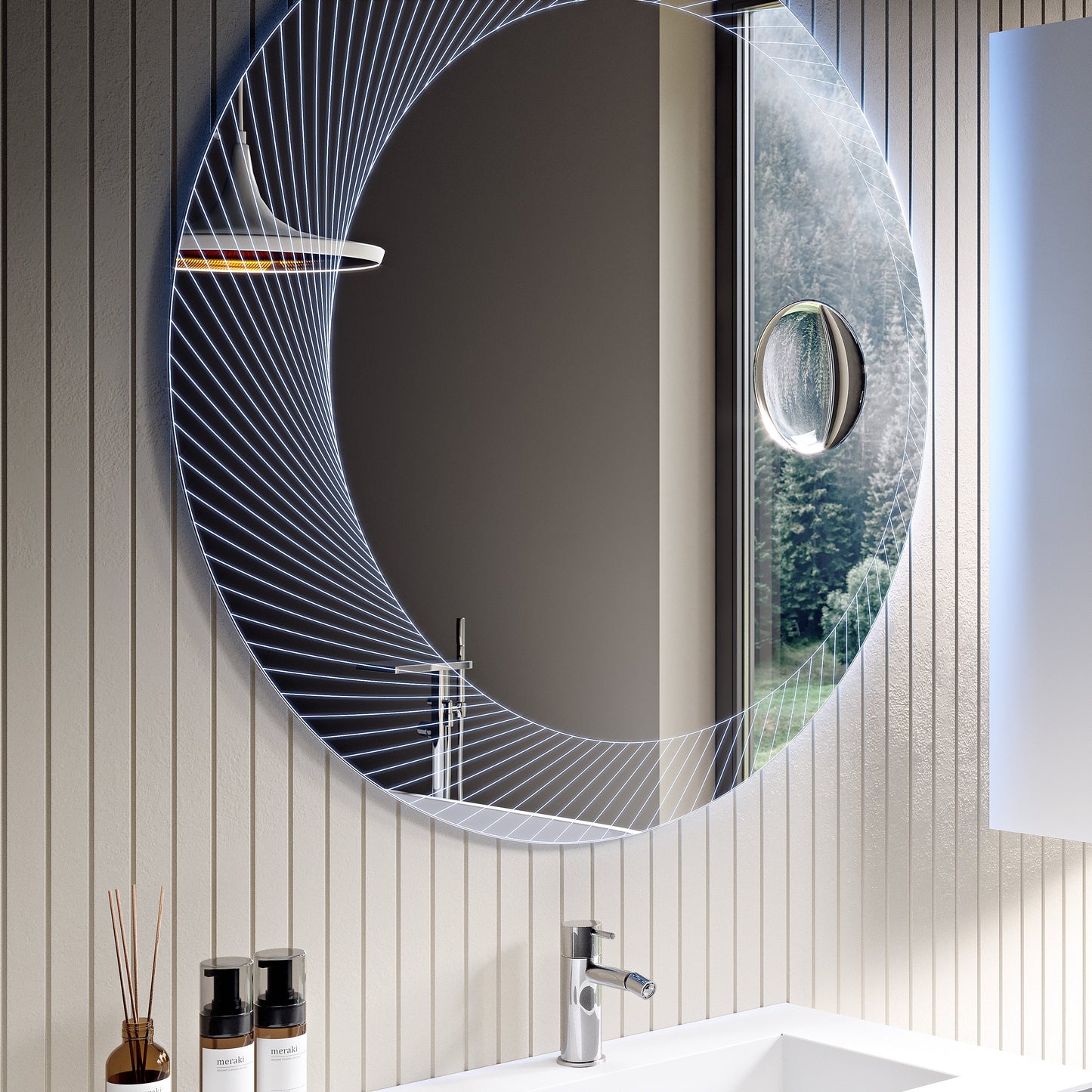 BH Olimpia Lux Mirror Round LED Lighting with Laser Edge