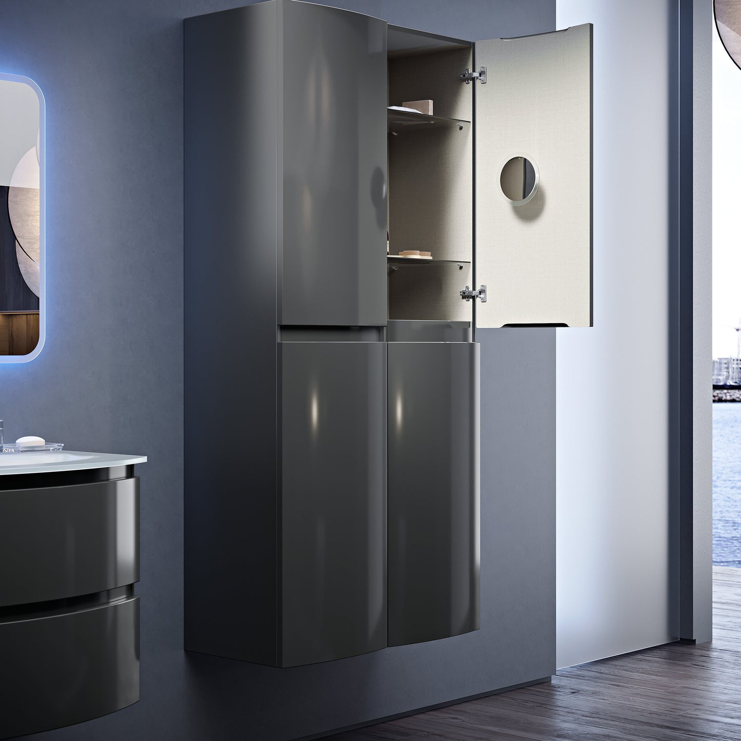 BH Vague Linen Cabinet 2 Doors