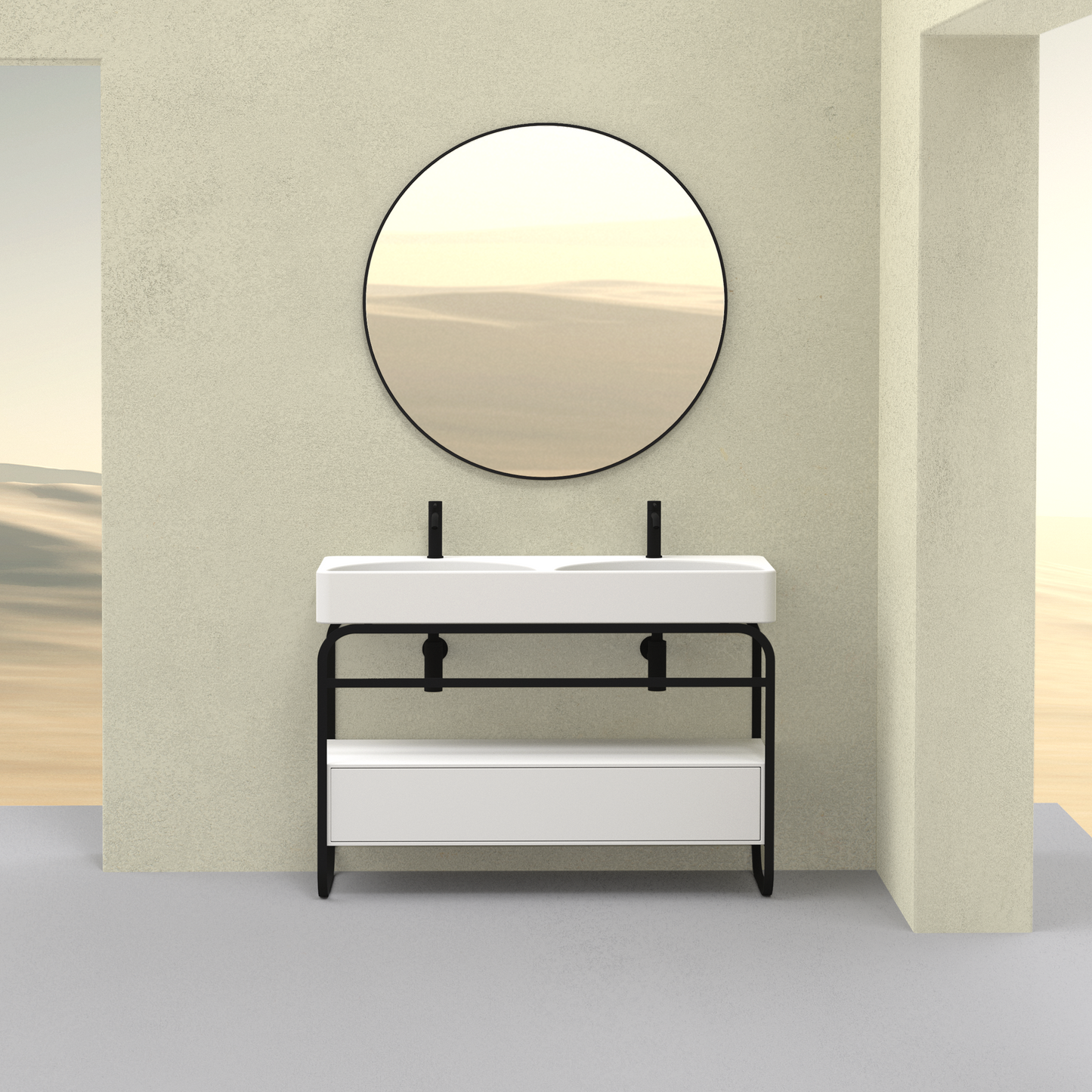 ALICE LUNARIS Frame with Drawer - Black