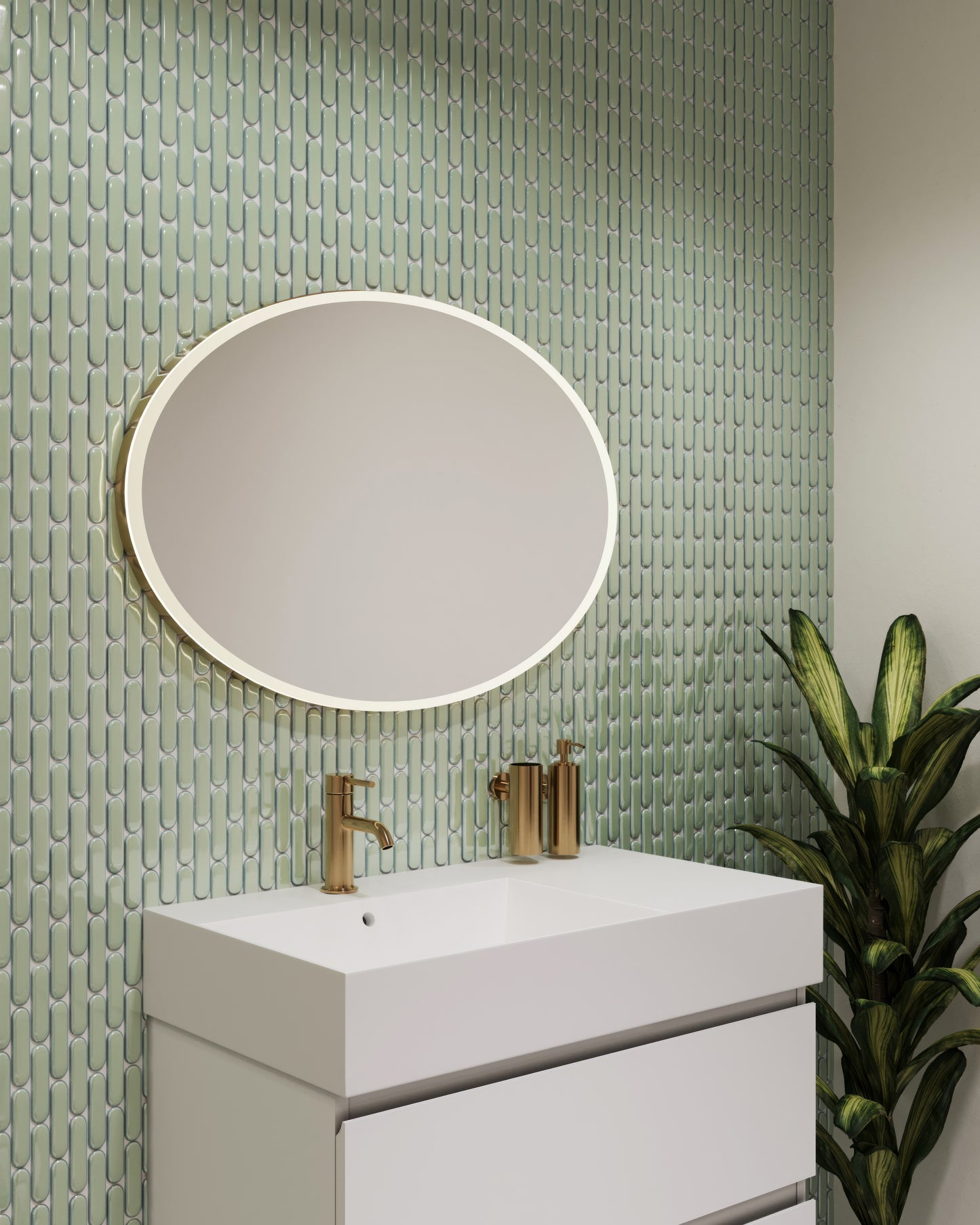 SIDLER Eliss Oval Lighted Mirror