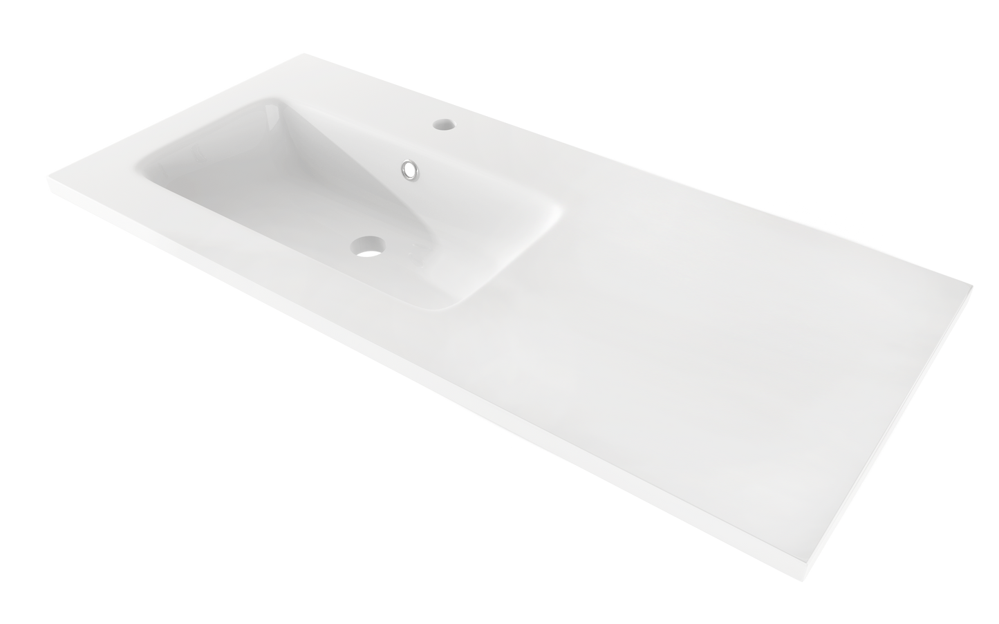 BH Resin Basin 41" 1Ø  Left Basin - Glossy White