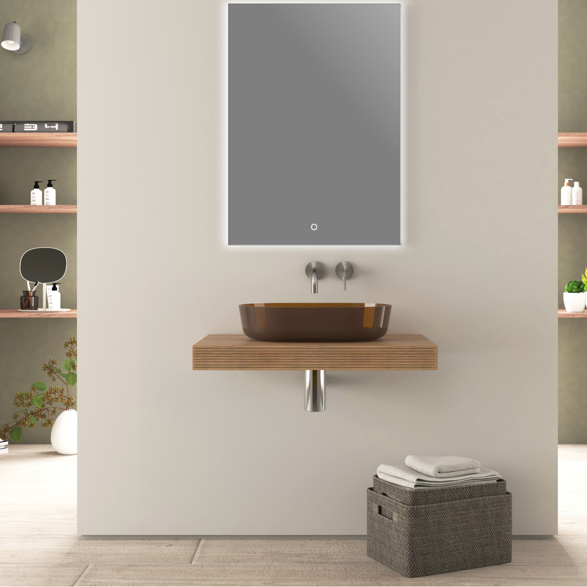 BH Countertop Vessel Sink 21"x13 1/2" x 5 5/16" H - transparant B-Tech Resin