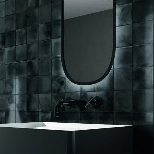 TMF Kasba Square Glazed Porcelain - Black Gloss