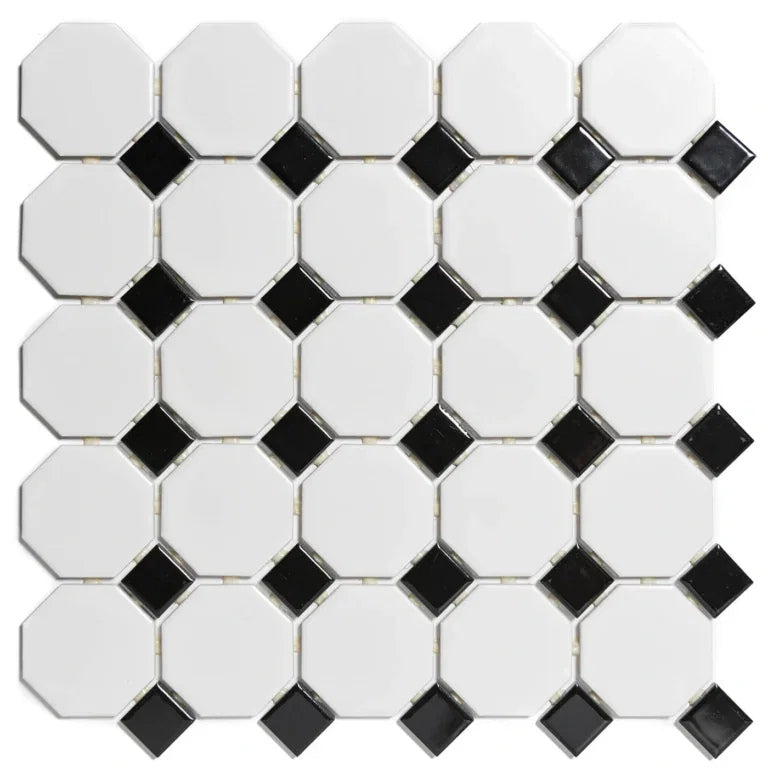 TMF Paris Octagon Mix 56x56 & 23x22 - White Black Matte