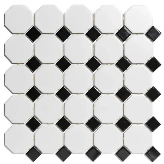 TMF Paris Octagon Mix 56x56 & 23x22 - White Black Matte