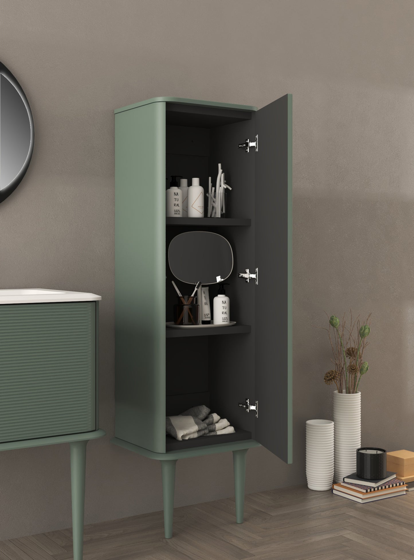 BH Idra Linen Cabinet 48" with Fluted Design