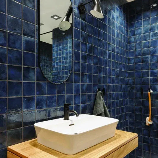 TMF Kasba Square Glazed Porcelain - Indigo Gloss