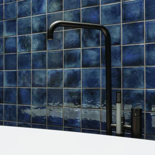 TMF Kasba Square Glazed Porcelain - Indigo Gloss