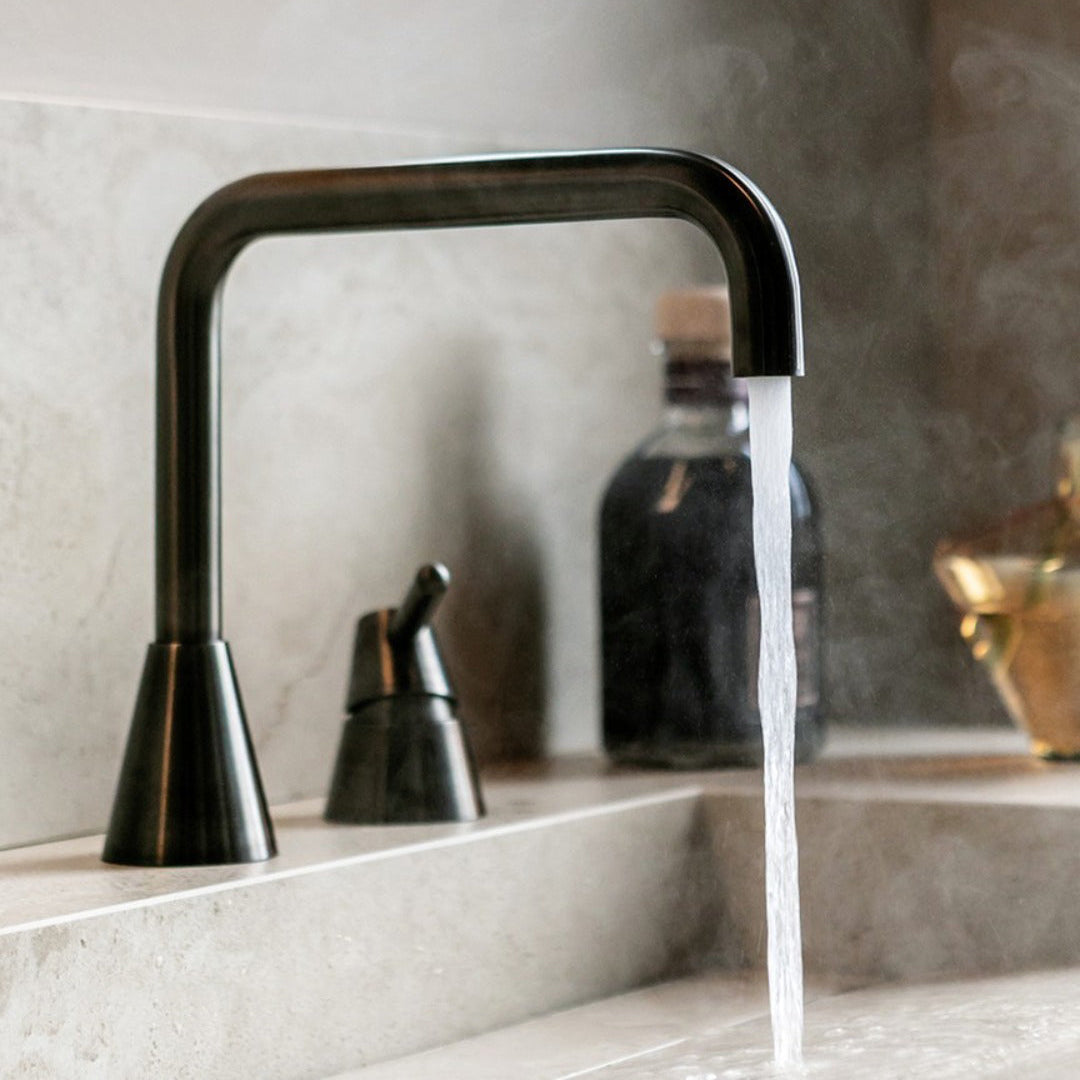 JEE-O Cone Basin Faucet High Two-hole - Stainless Steel Brushed