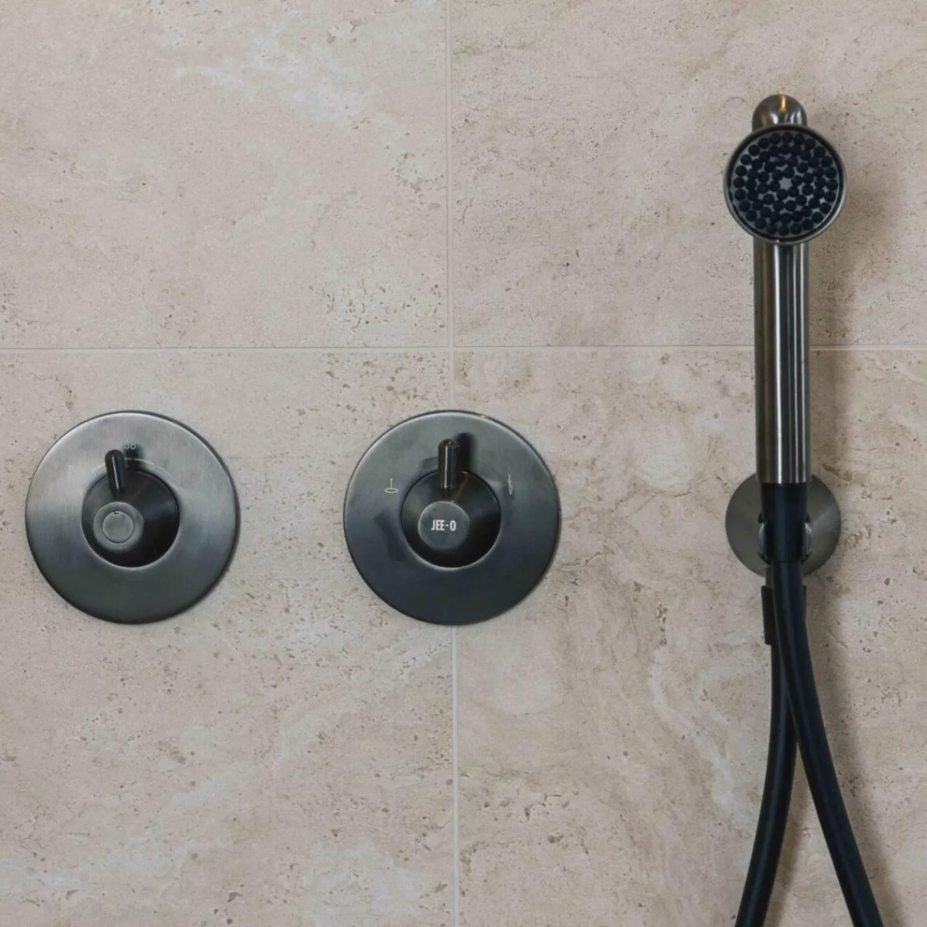 JEE-O Cone Bath/Shower Diverter Wall Mounted Stainless Steel with concealed body - Gun Metal