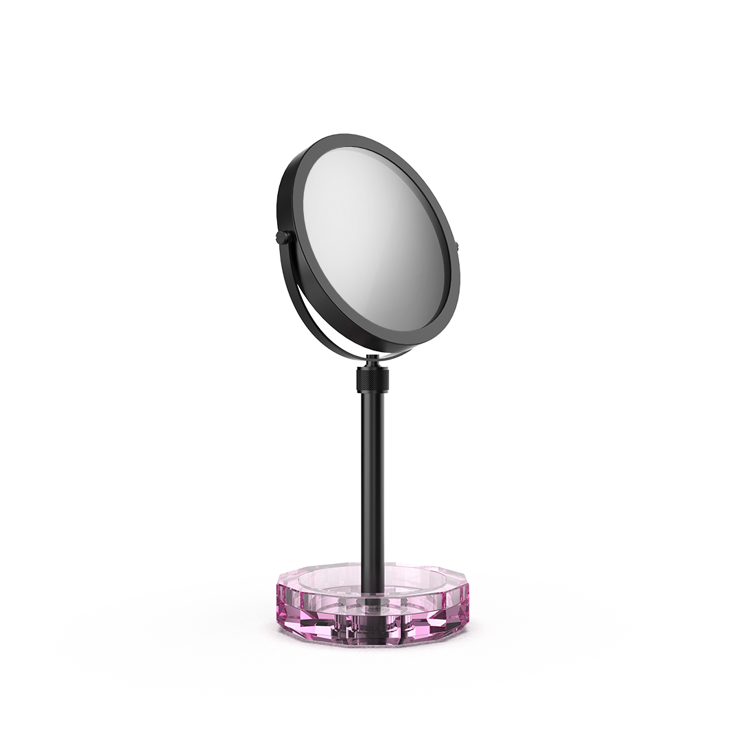 DW KR KSA KRISTALL Cosmetic mirror with Shelf Pink / Black Matte