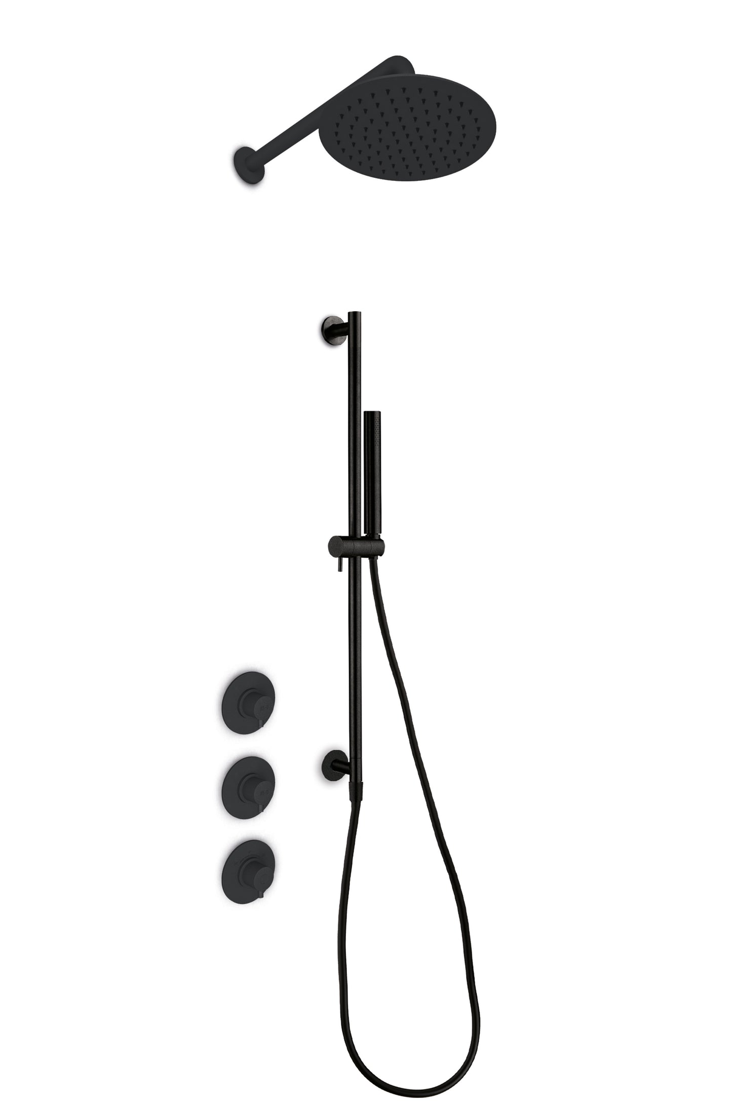 JEE-O Slimline Shower Set 05 Stainless Steel Structured Black