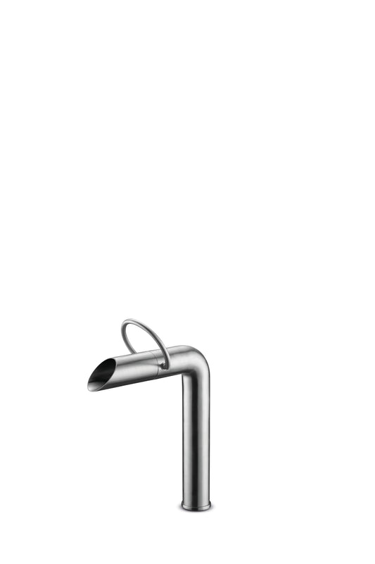 JEE-O Pure Basin Faucet High Top Mounted Stainless Steel with progressive cartridge, Brushed