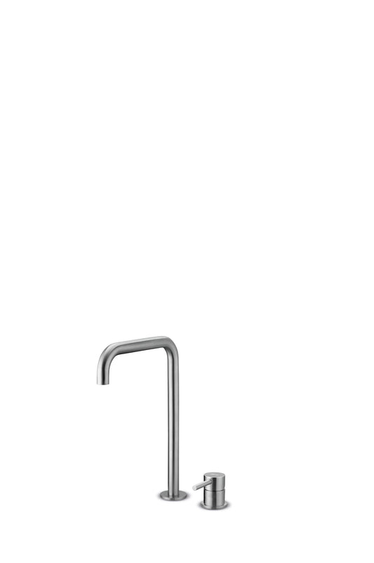 JEE-O Slimline Faucet 2 Hole High Stainless Steel, Brushed