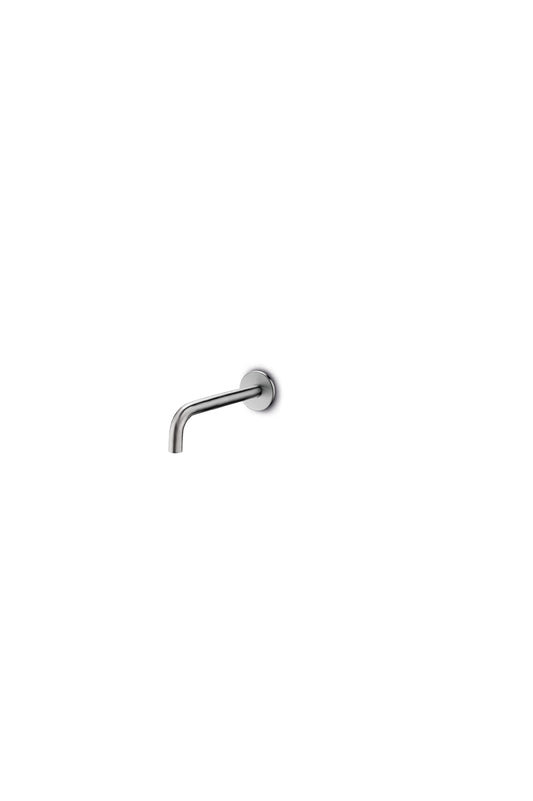 JEE-O Slimline Spout 90 Long Wall Mounted Stainless Steel for Basin or Bath, Brushed