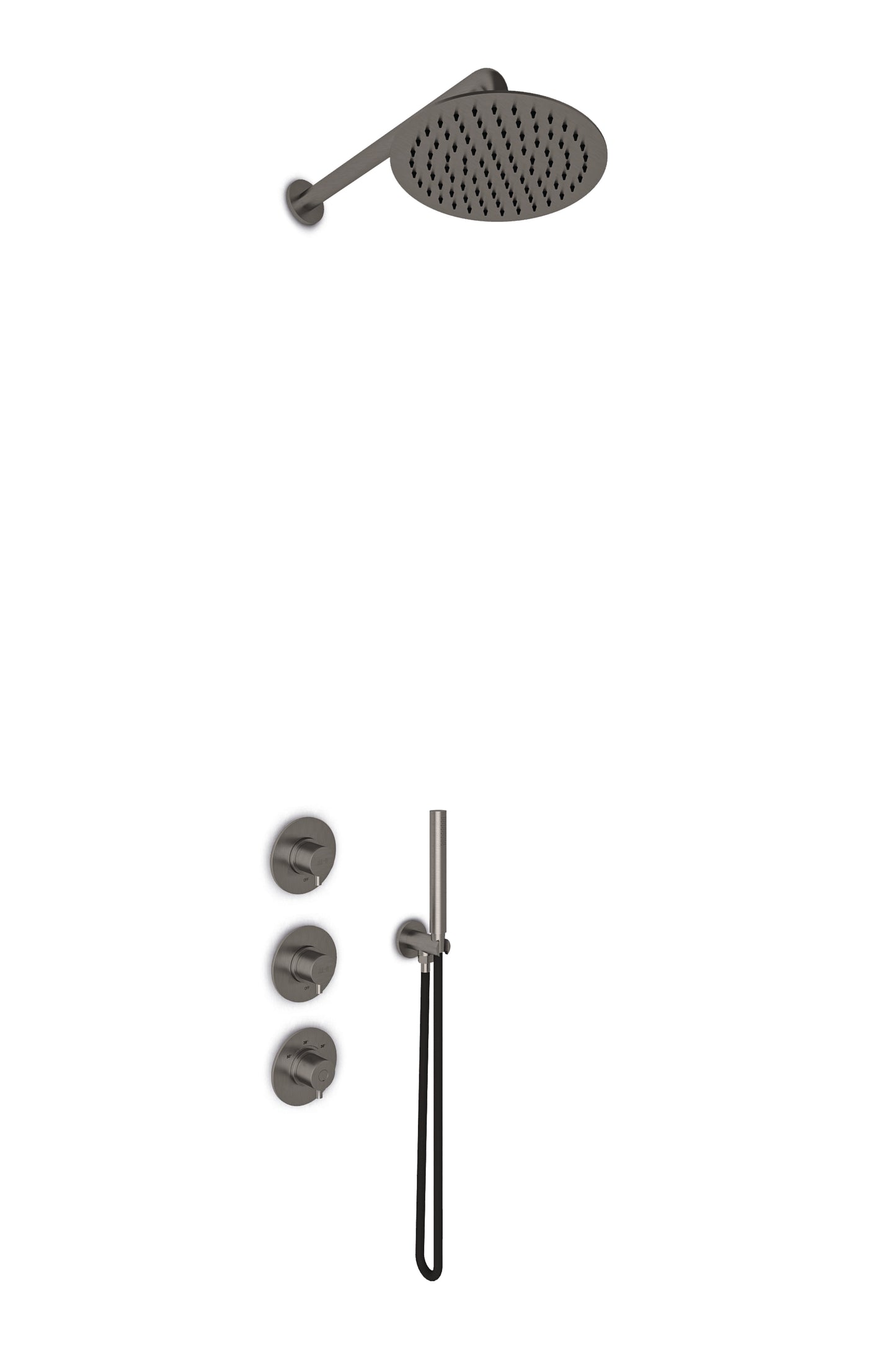 JEE-O Slimline Shower Set 02 Stainless Steel Dark Steel