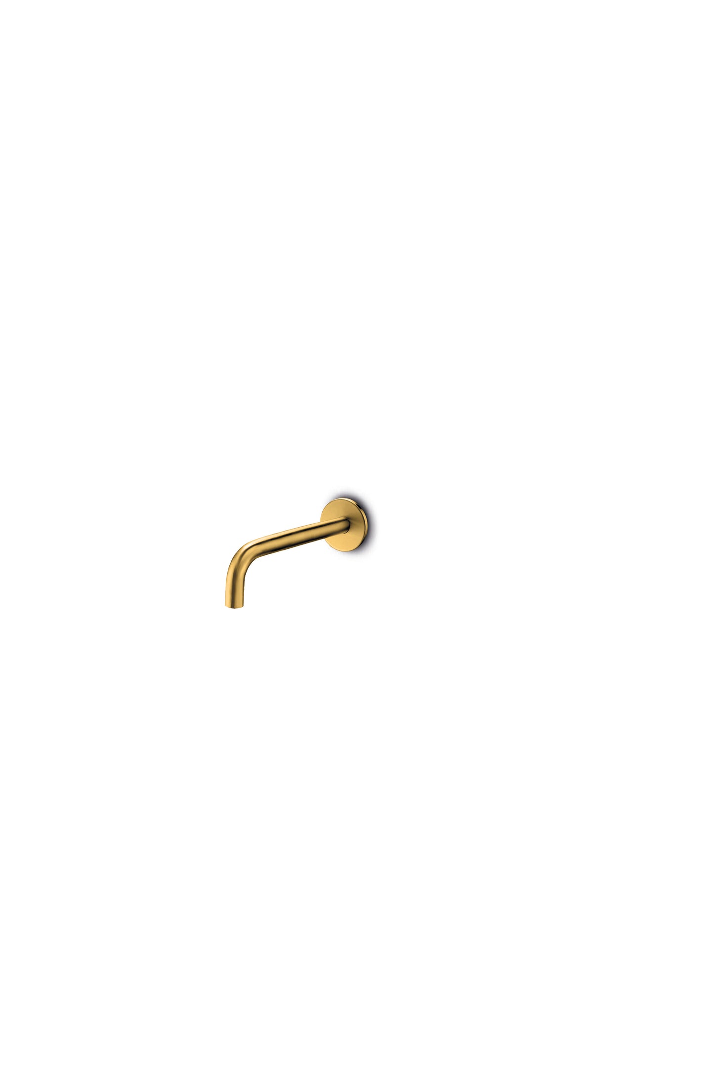 JEE-O Slimline Spout 90 long Wall Mounted Spout Stainless Steel for Basin or Bath, Matte Gold