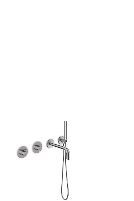 JEE-O Slimline Bath Combination 01 Stainless Steel with thermostat Brushed