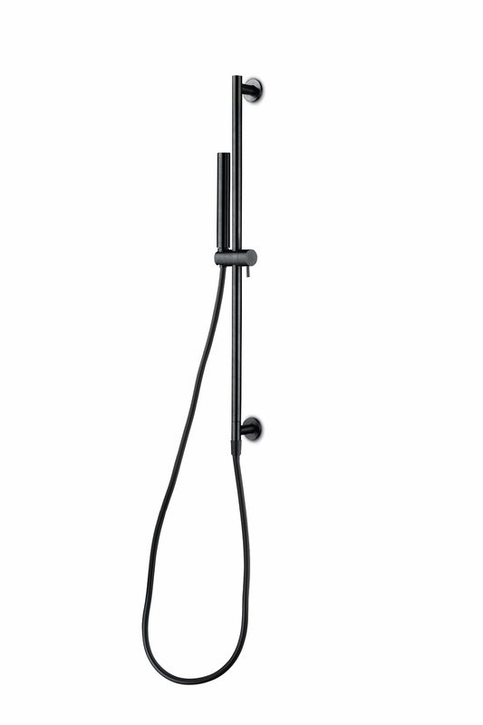 JEE-O Slimline Hand Shower set Stainless Steel with integrated sliding bar, Structured Black