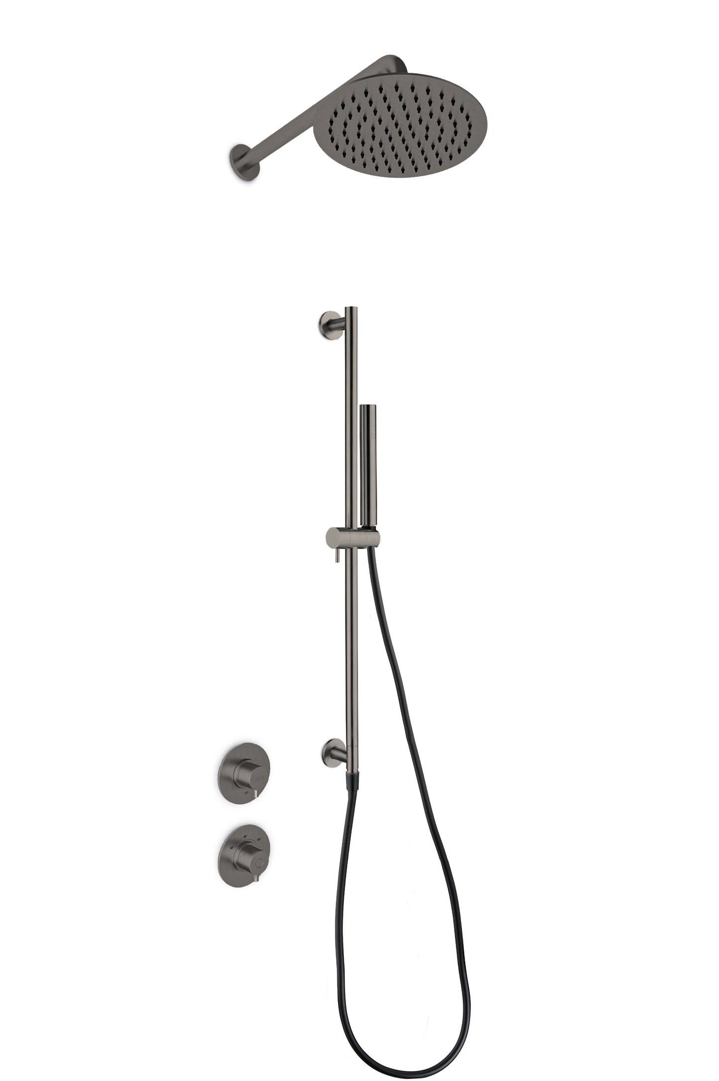 JEE-O Slimline Shower Set 04 Stainless Steel Dark Steel