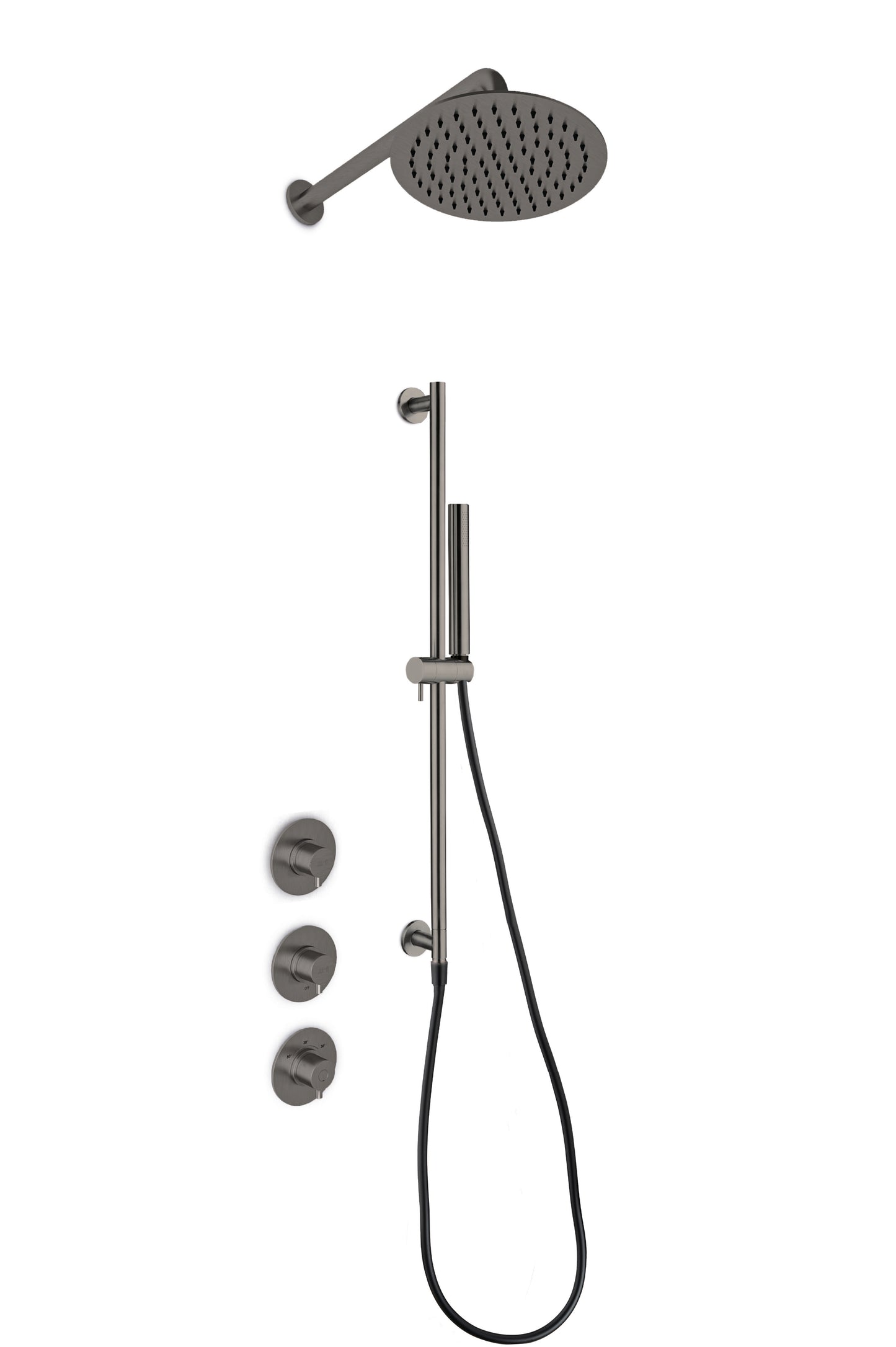 JEE-O Slimline Shower Set 05 Stainless Steel Dark Steel