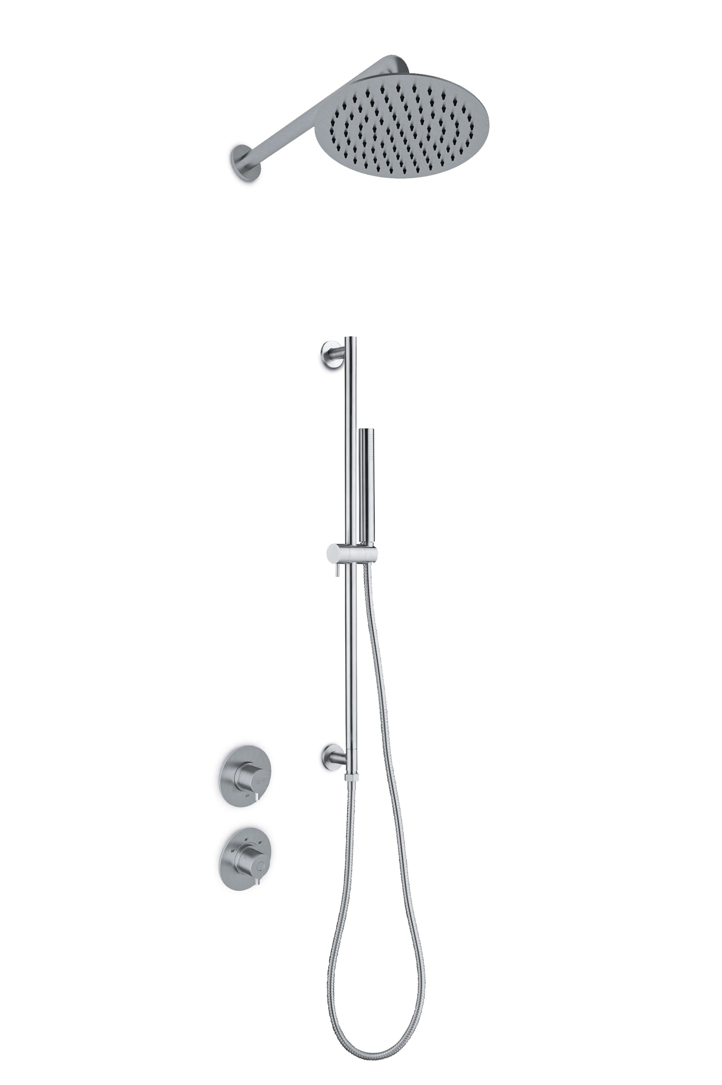 JEE-O Slimline Shower Set 04 Stainless Steel Brushed