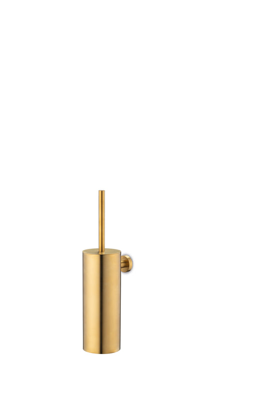 JEE-O Slimline Toilet Brush Wall Mounted Stainless Steel, Matte Gold