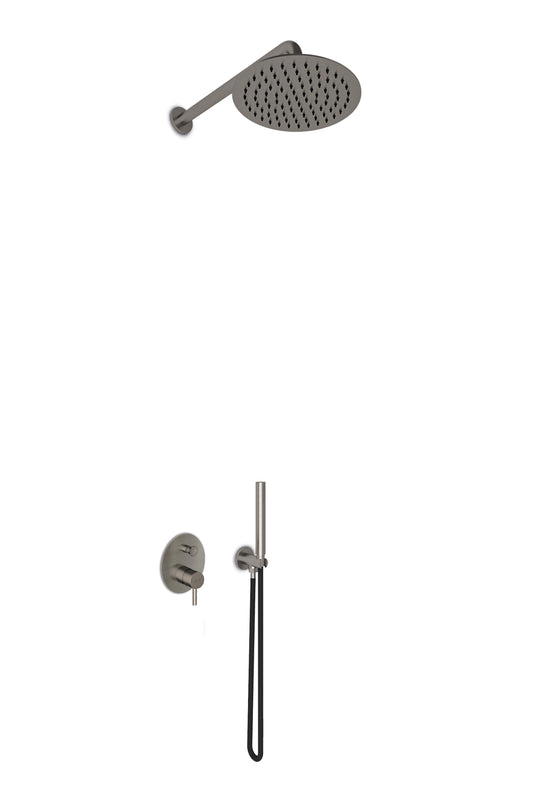 JEE-O Slimline Shower Set 03 Stainless Steel Dark Steel