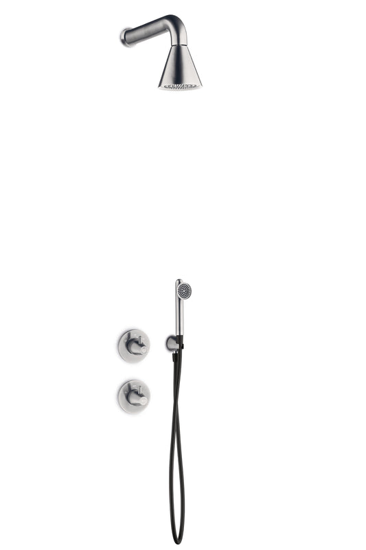 JEE-O Cone Shower Set 02 Wall SS with shower, TH mixer, diverter and wall handshower