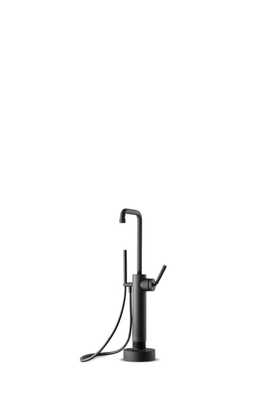 JEE-O Soho Bath Faucet Freestanding Stainless Steel Hammercoated Black