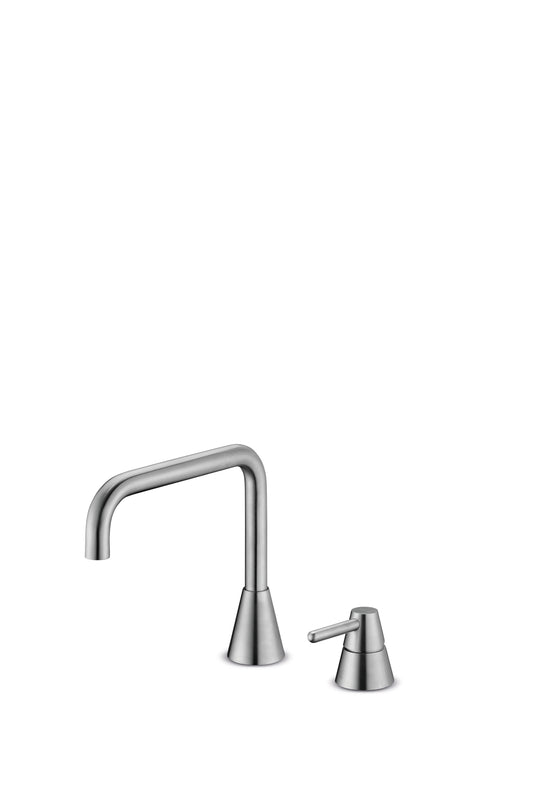 JEE-O Cone Basin Faucet Low Two-hole Stainless Steel, Brushed