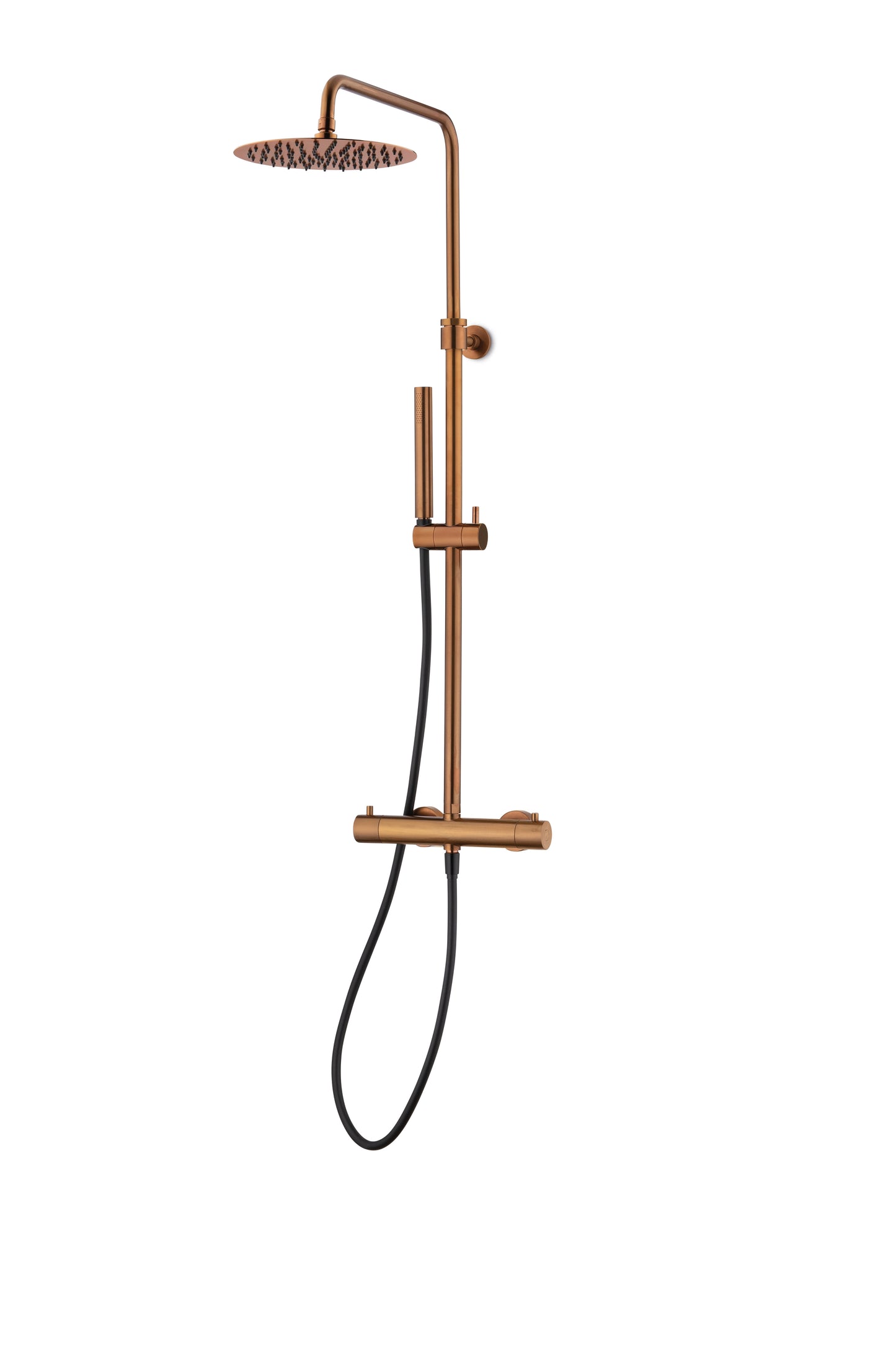 JEE-O Slimline Shower Set Stainless Steel with TH, Hand Shower and sliding bar, Bronze