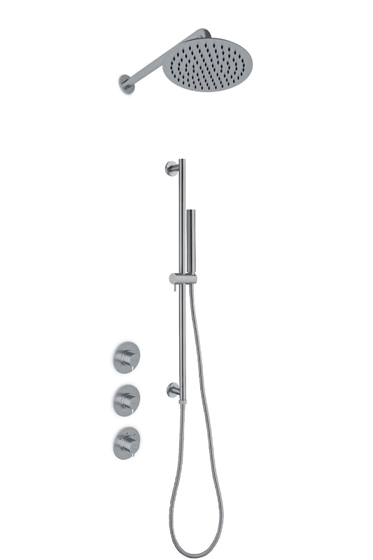 JEE-O Slimline Shower Set 05 Stainless Steel Brushed