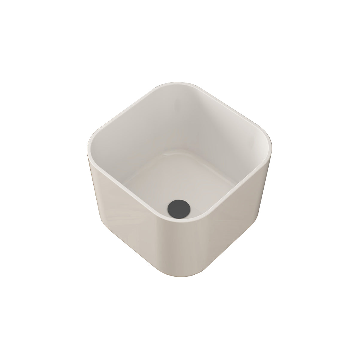 BH Countertop Vessel Sink Square 16" White Gloss