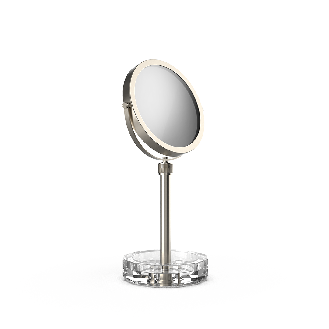 DW KR KSA KRISTALL Cosmetic mirror with Shelf Clear / Nickel Satin