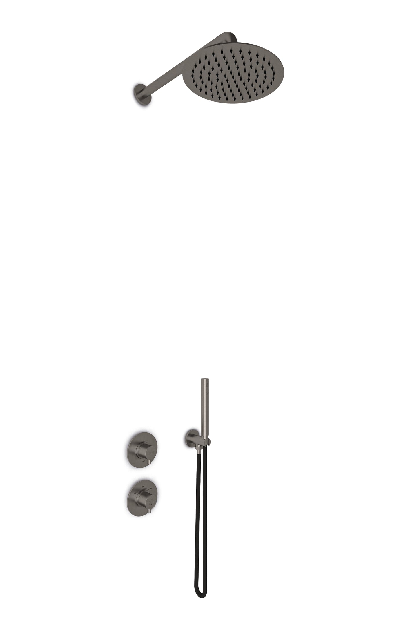 JEE-O Slimline Shower Set 01 Stainless Steel Dark Steel