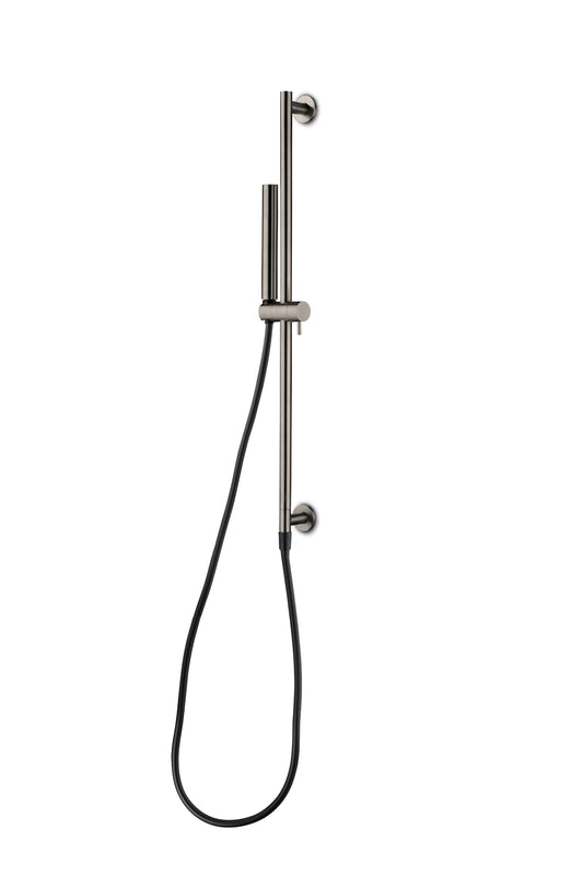 JEE-O Slimline Hand Shower set Stainless Steel with integrated sliding bar, Dark Steel