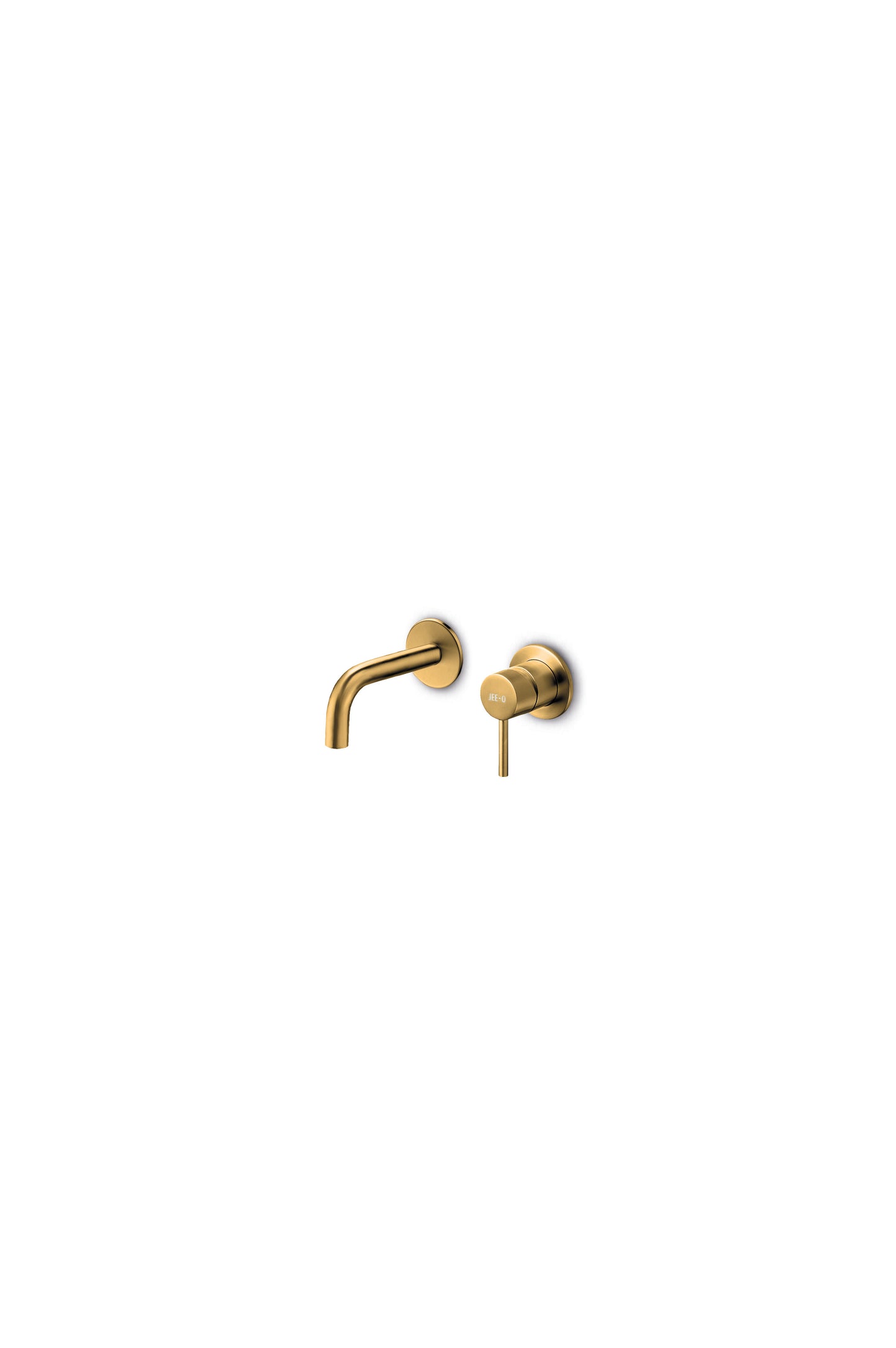 JEE-O Slimline Basin Faucet Wall Mounted Stainless Steel with 90 degrees Spout, Matte Gold