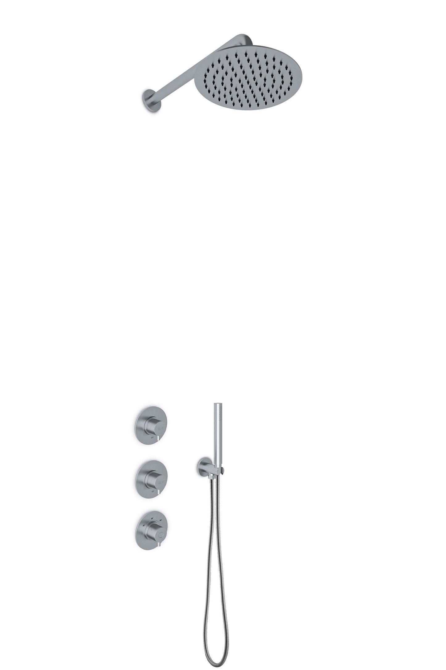 JEE-O Slimline Shower Set 02 Stainless Steel Brushed