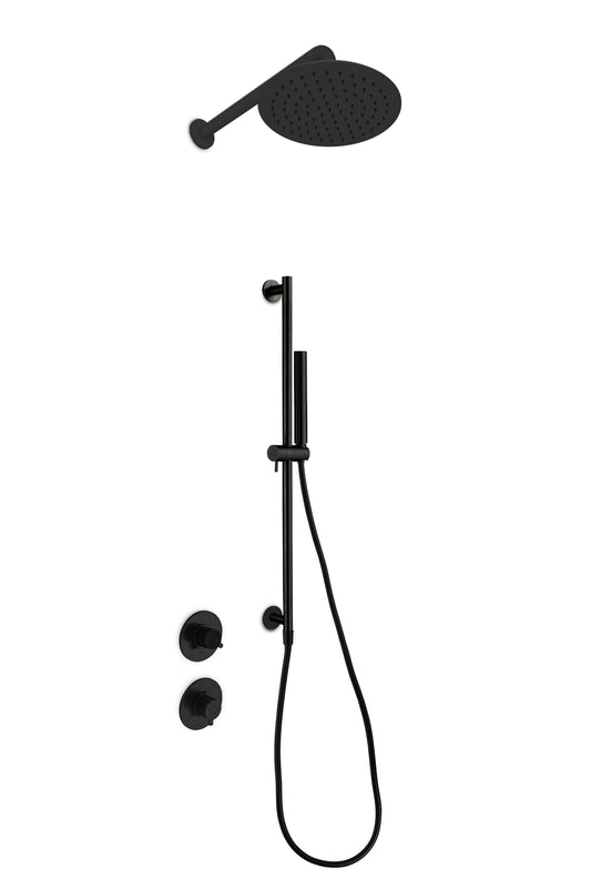 JEE-O Slimline Shower Set 04 Stainless Steel Structured Black