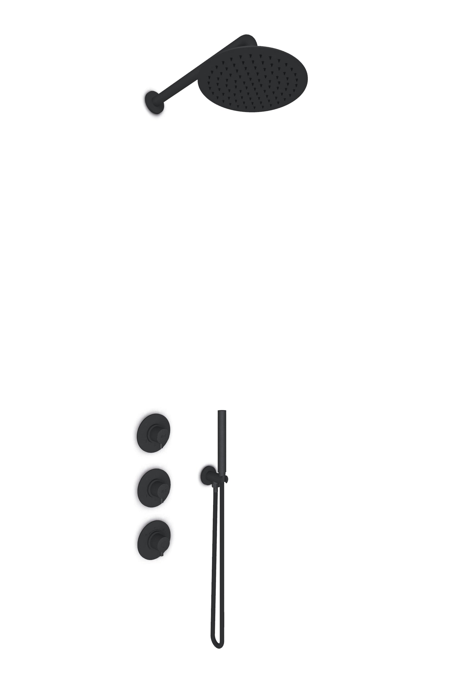 JEE-O Slimline Shower Set 02 Stainless Steel Structured Black