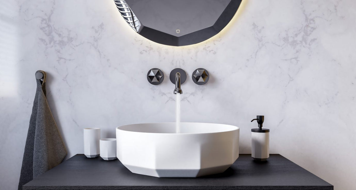 JEE-O Bloom Basin Faucet Wall Mounted Stainless Steel with concealed body - Gun Metal