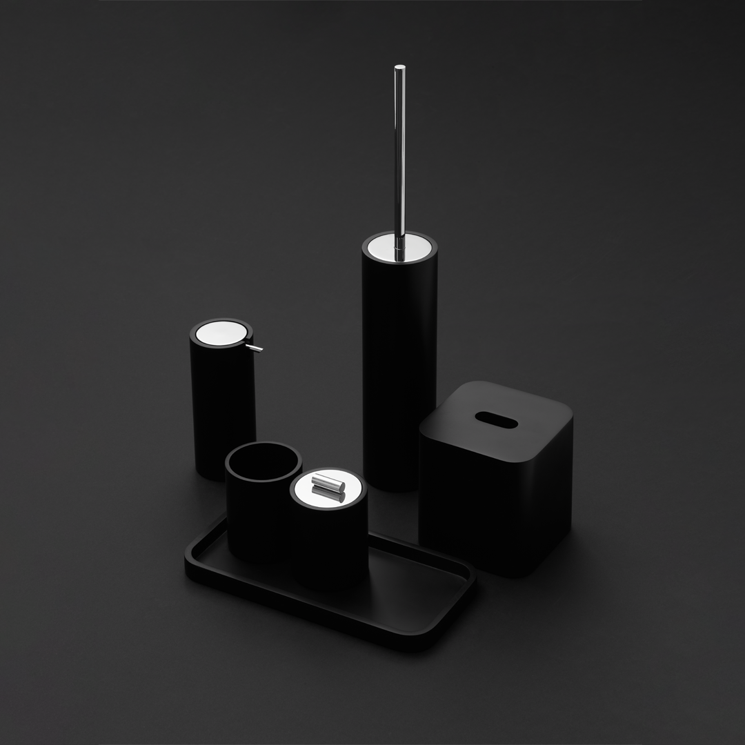 DW STONE STS Soap dish - Black Matte / Chrome