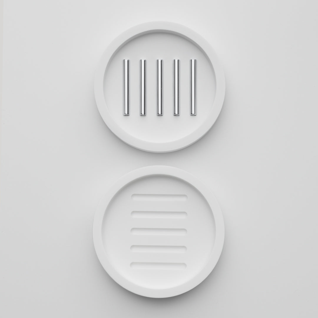DW STONE STS Soap dish - White Matte / Chrome