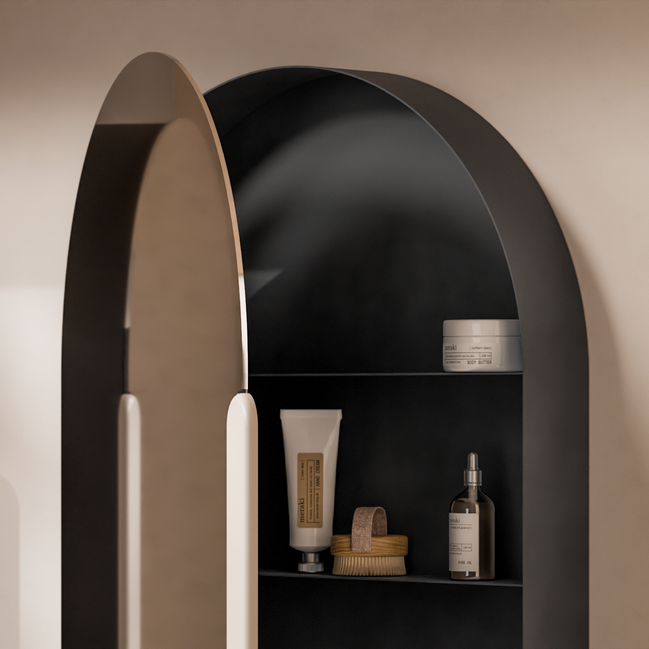 ALICE IDILLA Mirror Cabinet with Ceramic Handle in color (L/R) 21" x 34"