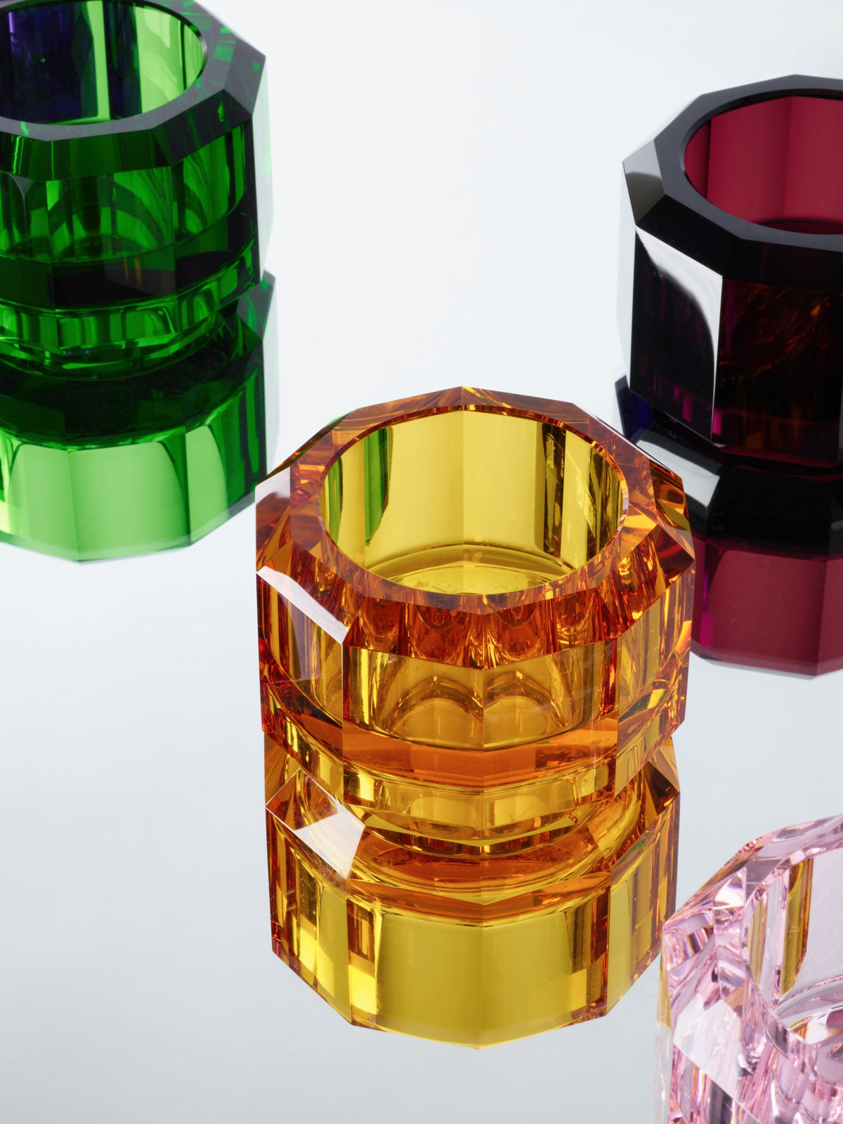 DW  KR KH KRISTALL Candle Holder Amber